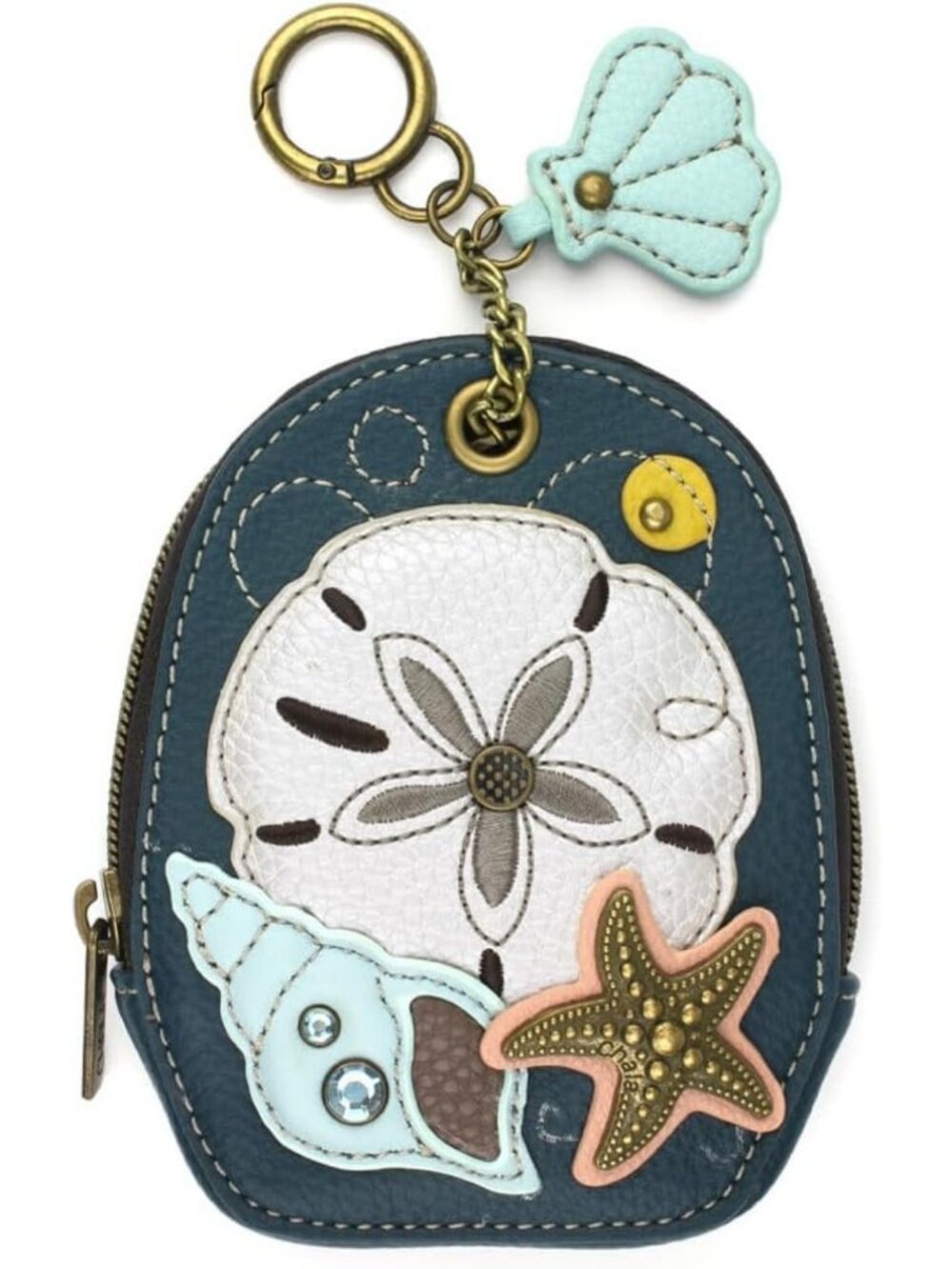 Mini Coin Purse Keychain - RFID Card Holder & Coin Accessory - Turquoise Sand